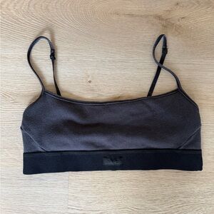 SKIMS Black Cotton Rib Scoop Bralette